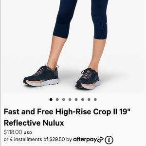 Grey crop fast and free lululemon size 4 Sold out